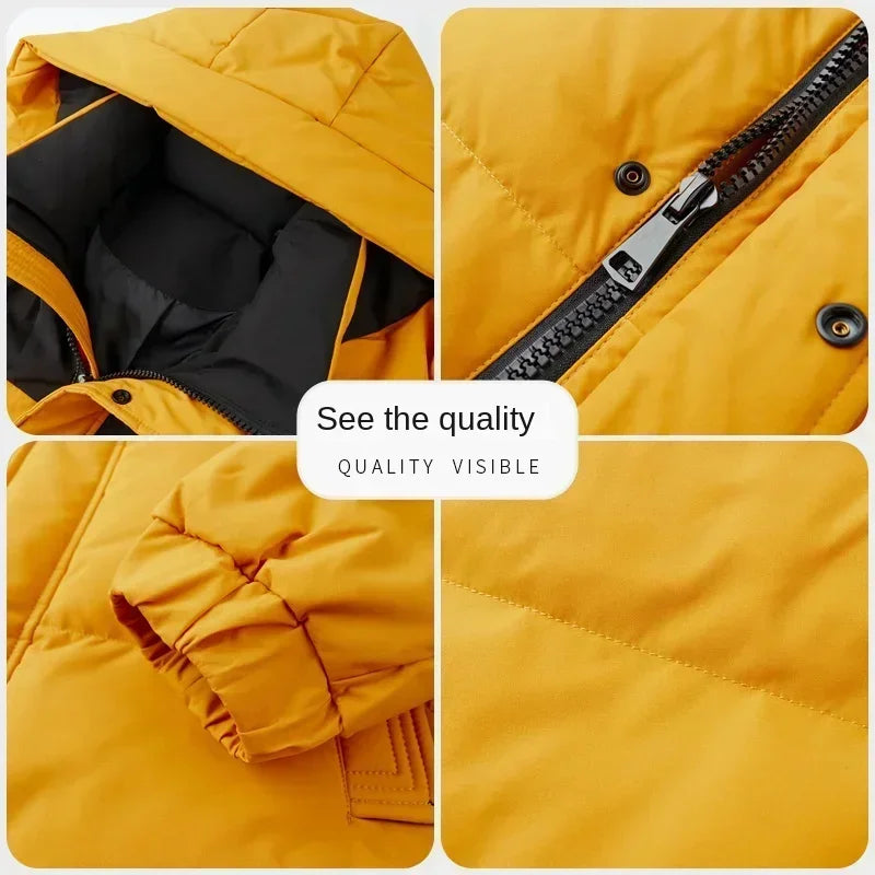 Winter New Down Jacket Men's Thick Warm White Duck Casual Coat Hooded Cold-proof Jack Clothing - GONZALES ONLINE SHOP