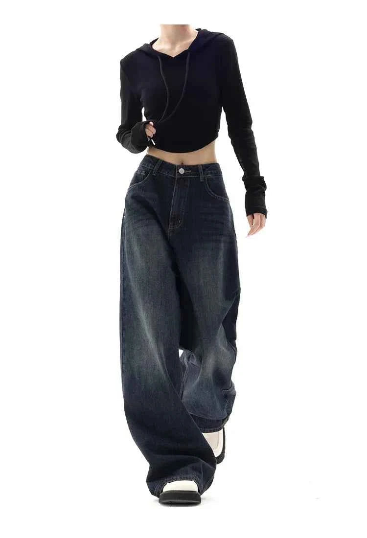 Vintage Baggy High Waist Jeans Women Y2K Wide Leg Oversized Harajuku Popular Fashion Autumn Streetwear Men Jeans Pants