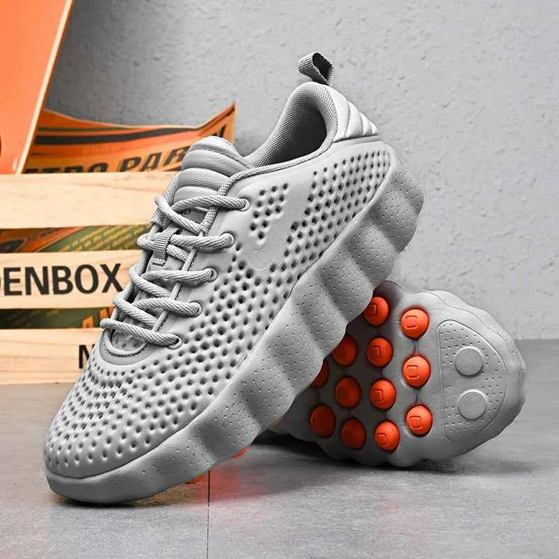 Men's Comfortable Casual Sneakers with Foot Sensing Massage Technology Women's Sports Breathable Lightweight Training Shoes