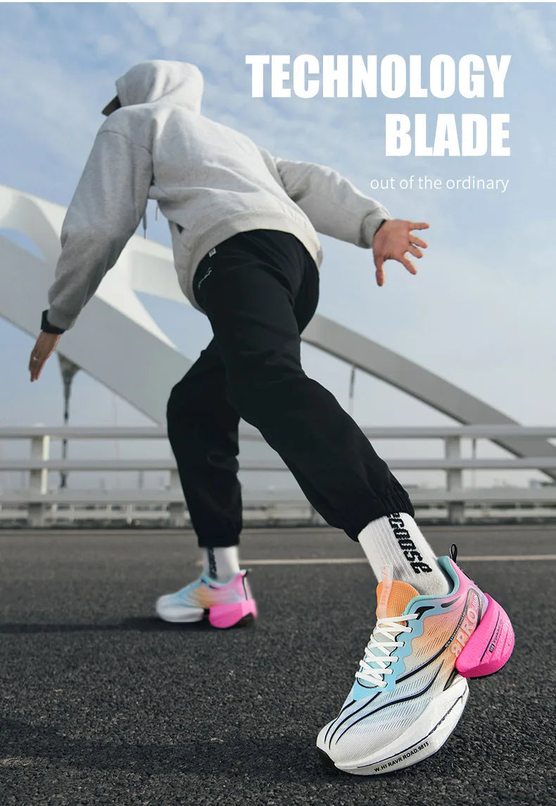 Men's Running Shoes Carbon Plate Racing Marathon Athletic Shoes Cushioned Comfortable Road Sneakers Teenage Training Shoes GONZALES ONLINE SHOP