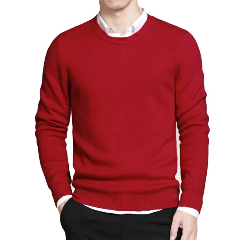Men's Striped Cotton Sweater Pullover O Neck Knitwear Autumn Jumpers Plus Size 3XL 4XL - GONZALES ONLINE SHOP