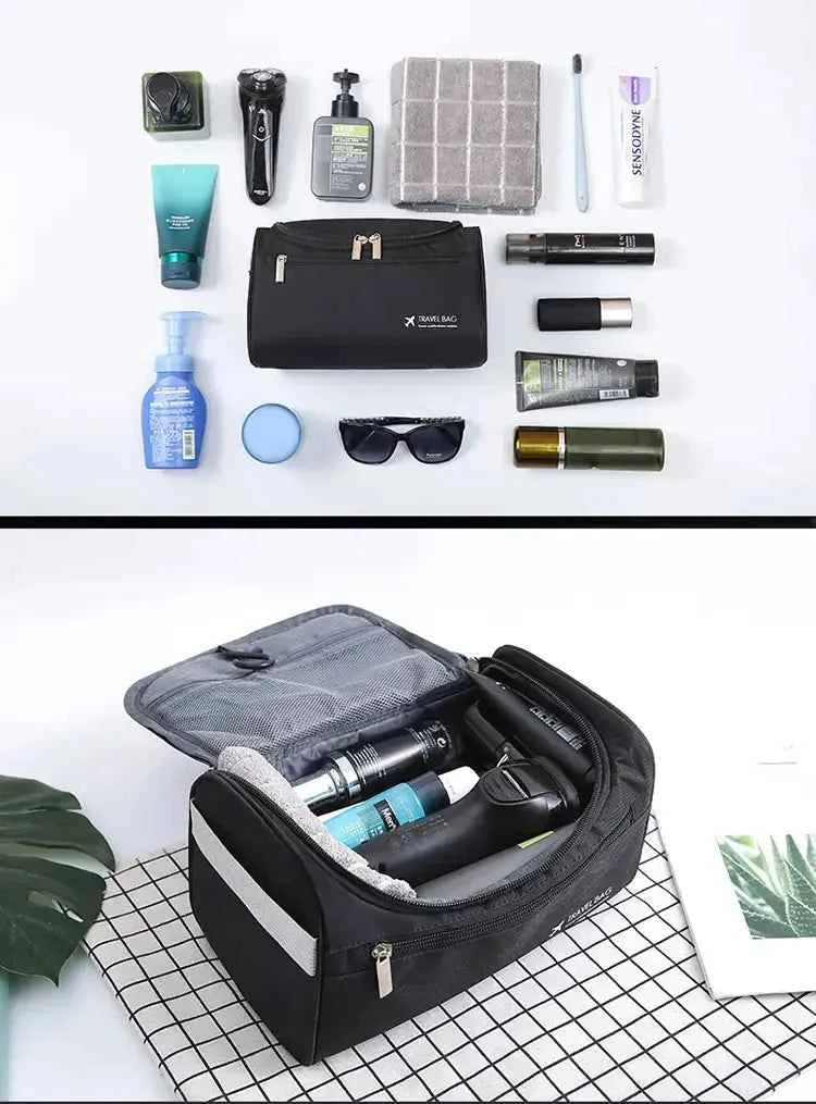 Leather Toiletry Bag for Men Women Dopp Kit Mens Hanging Toiletry Bag Travel Toiletry Bag for Traveling Large Cosmetic Bag for T