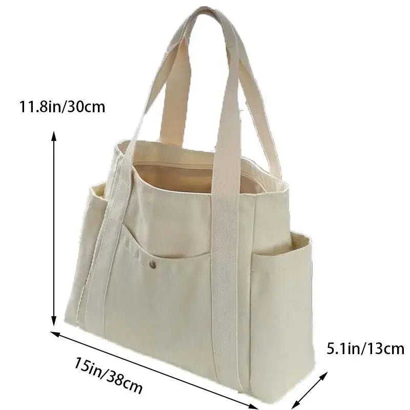 Large Capacity Tote Canvas Bag for Work Outgoing High Appearance Commuting Versatile Art Student Clothing Book Shoulder Bag Bag GONZALES ONLINE SHOP
