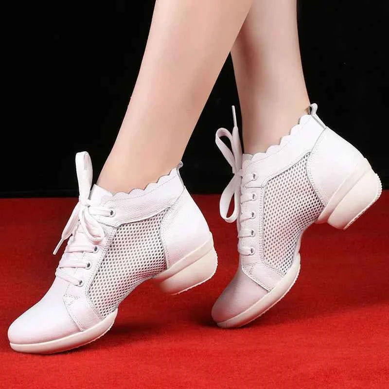 Shoes For Women Fitness Dance Shoes Modern Major Women Shoes Hollow Breathable Jazz Leather Dancing Shoes Sneakers