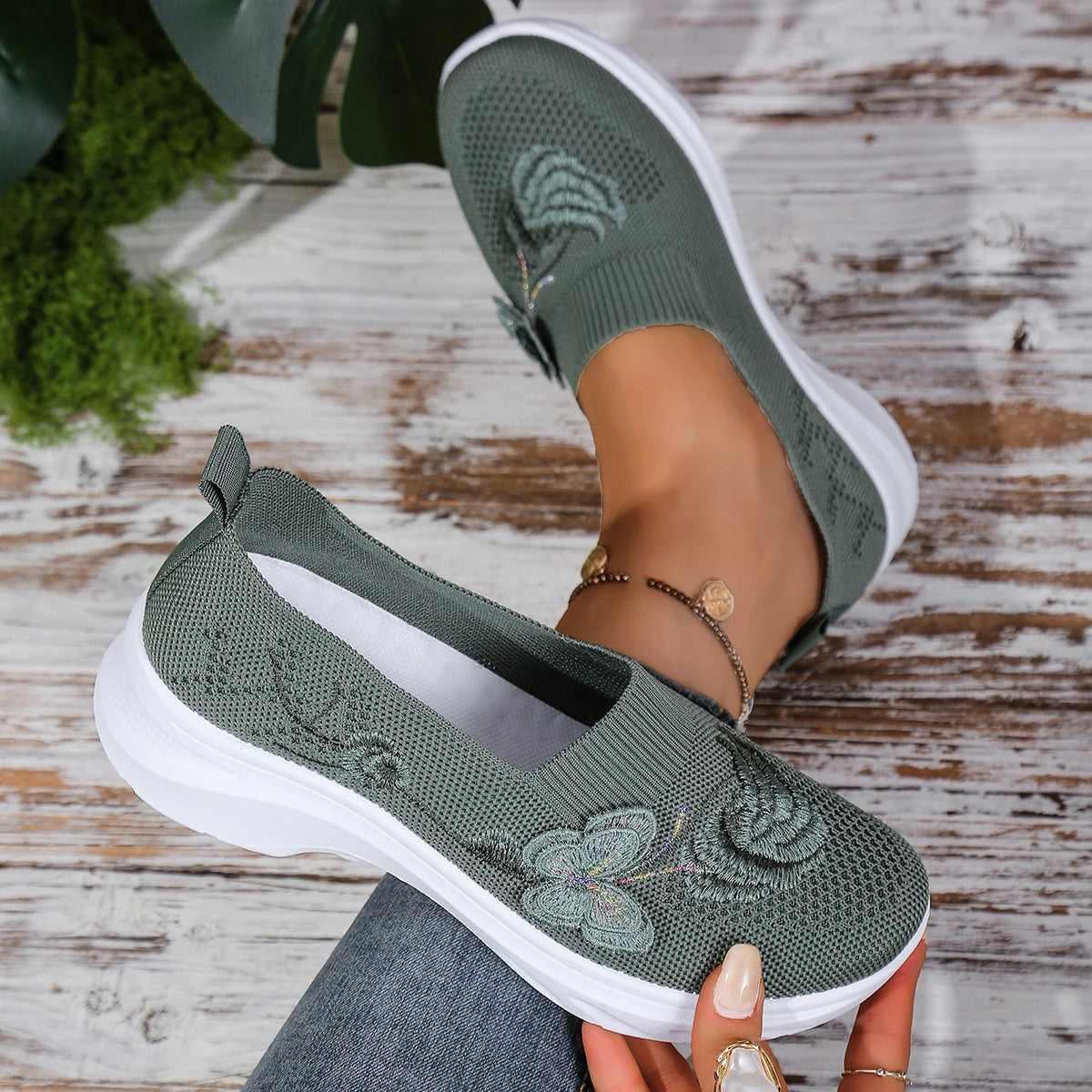 Women's shoes women's Single Embroidered Shoes Soft Breathable Work Footwear Comfortable Design for Professional Environments GONZALES ONLINE SHOP