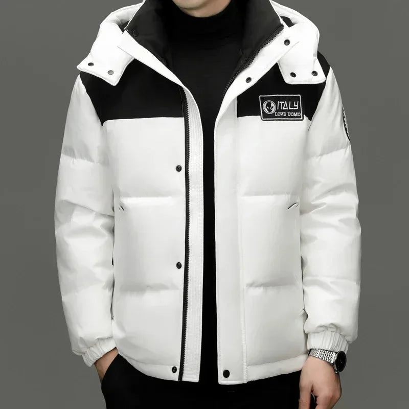 Winter New Down Jacket Men's Thick Warm White Duck Casual Coat Hooded Cold-proof Jack Clothing - GONZALES ONLINE SHOP