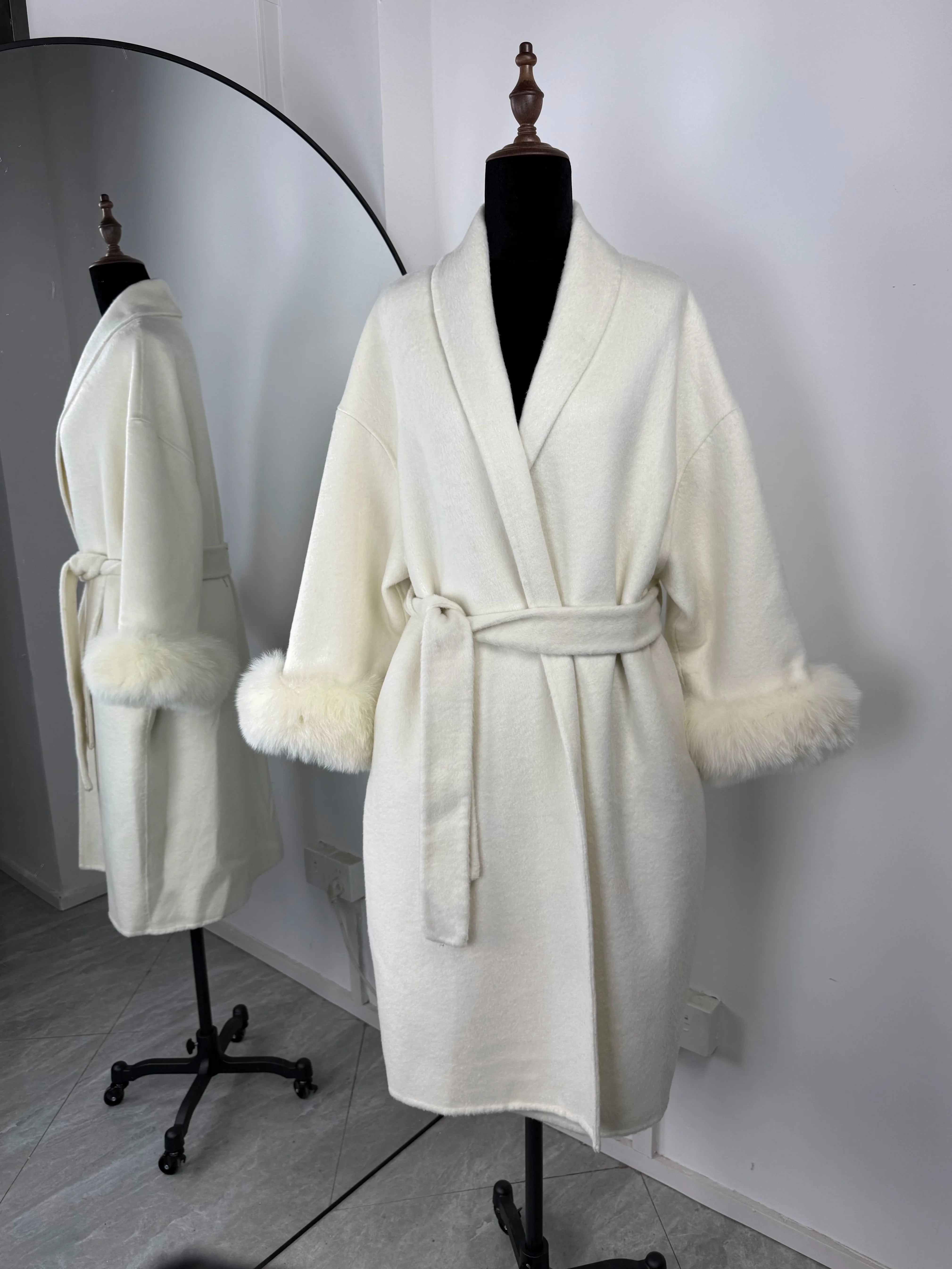 TARUXY Fox Fur Woolen Coats Women's Short Coat Office Lady Removable Elegant Double-sided Wool Overcoat 2025 New Cardigan Jacket GONZALES ONLINE SHOP