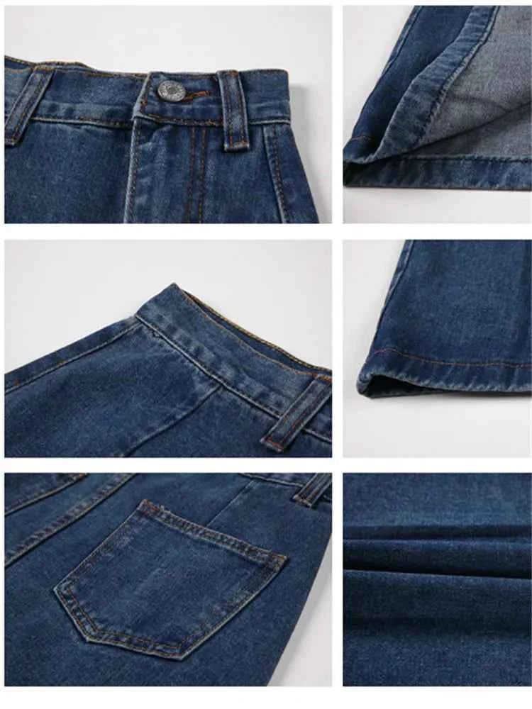 REALEFT Women's Midi Denim Skirt Spring Side Split High Wasit Jeans Skirts Straight Female A-line Pencil Skirt 2023 New Summer