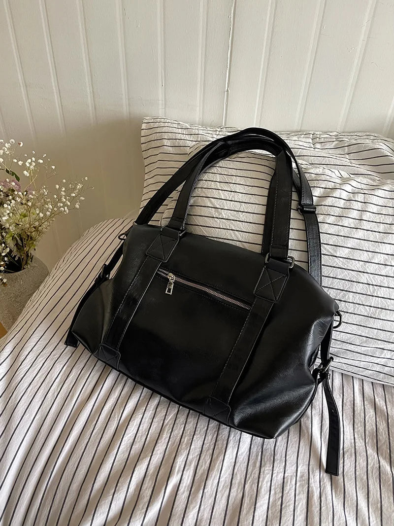 Fashion Tote Bag Leather Women Bag Simplicity Handbag Solid Vintage Shoulder Messenger Bag for Ladies GONZALES ONLINE SHOP