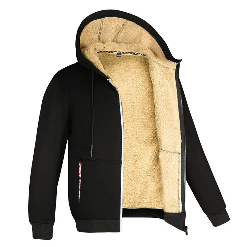 Men's Jacket Winter Camouflage Fleece Thicken Hooded Jackets Male Long Sleeve Coat Casual Zip Up Hoodies Streetwear Men's Coats GONZALES ONLINE SHOP