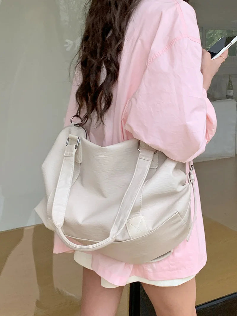 Fashion Tote Bag Leather Women Bag Simplicity Handbag Solid Vintage Shoulder Messenger Bag for Ladies GONZALES ONLINE SHOP