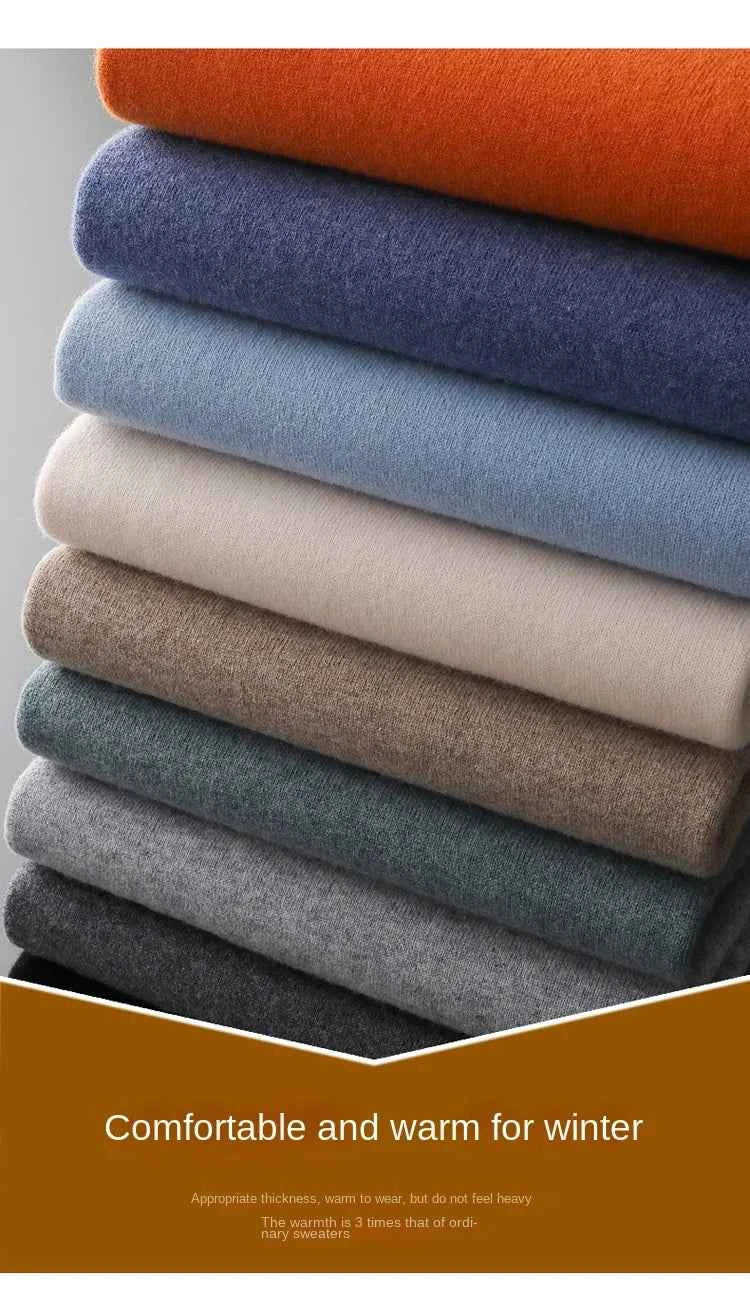 2025 Cashmere Sweater O-neck Pullovers Men's Loose Oversized M-3XL Knitted Bottom Shirt Autumn Winter New Korean Casual Men Top