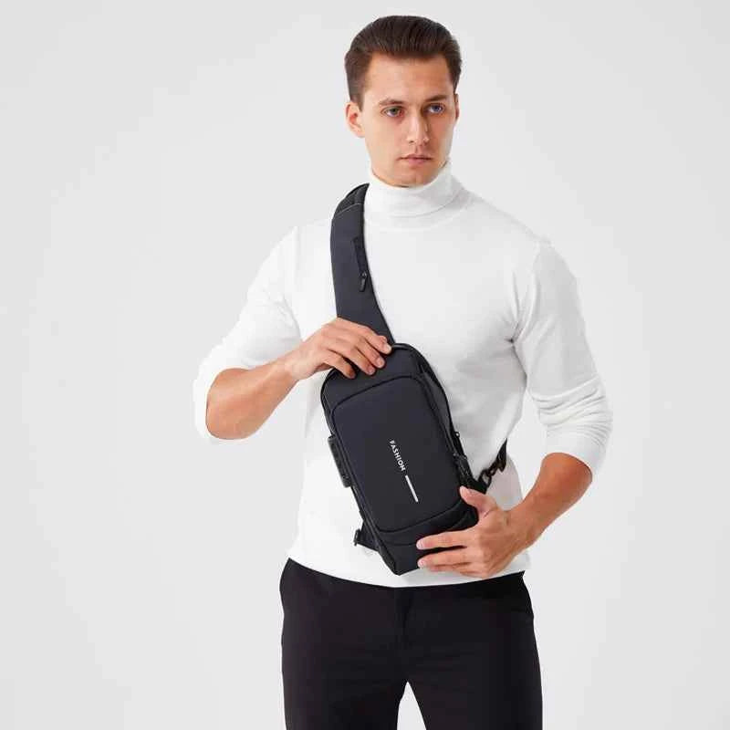 New Brand Designer Men Crossbody Bag PU Leather Classic Anti-Theft Shoulder Bag Chest Bag Multifunctional for Men