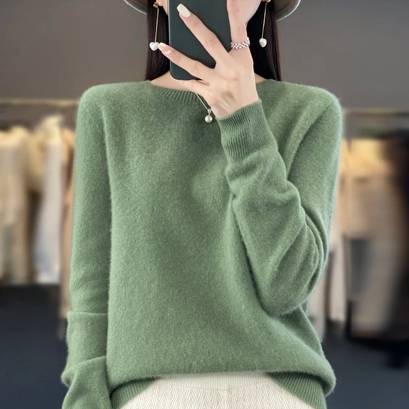 New cashmere sweater women's sweater in autumn and winter 100% merino wool fashion O-neck autumn warm pullover top GONZALES ONLINE SHOP