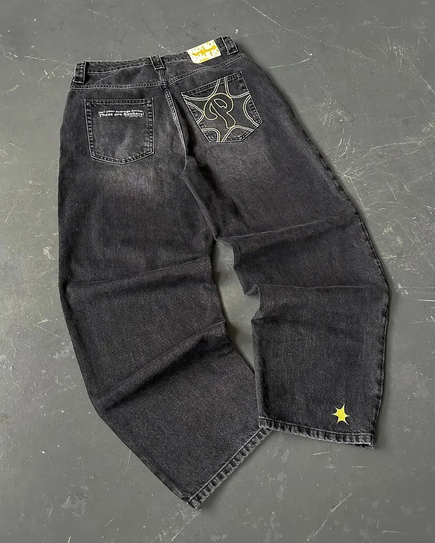 American Hip-hop Retro Loose Jeans Women's Y2K New Tide Harajuku High Waist Wide leg Pants Gothic Wide Pants Street Pants Male GONZALES ONLINE SHOP