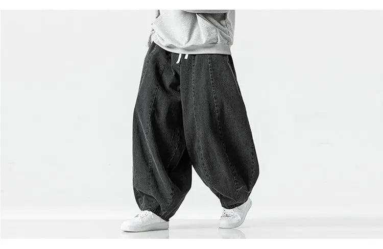 Men Harajuku Wide-leg Jeans Men Oversized Fashion Loose Cargo Denim Pants Male High Street Baggy Trousers Hip Hop Streetwear GONZALES ONLINE SHOP