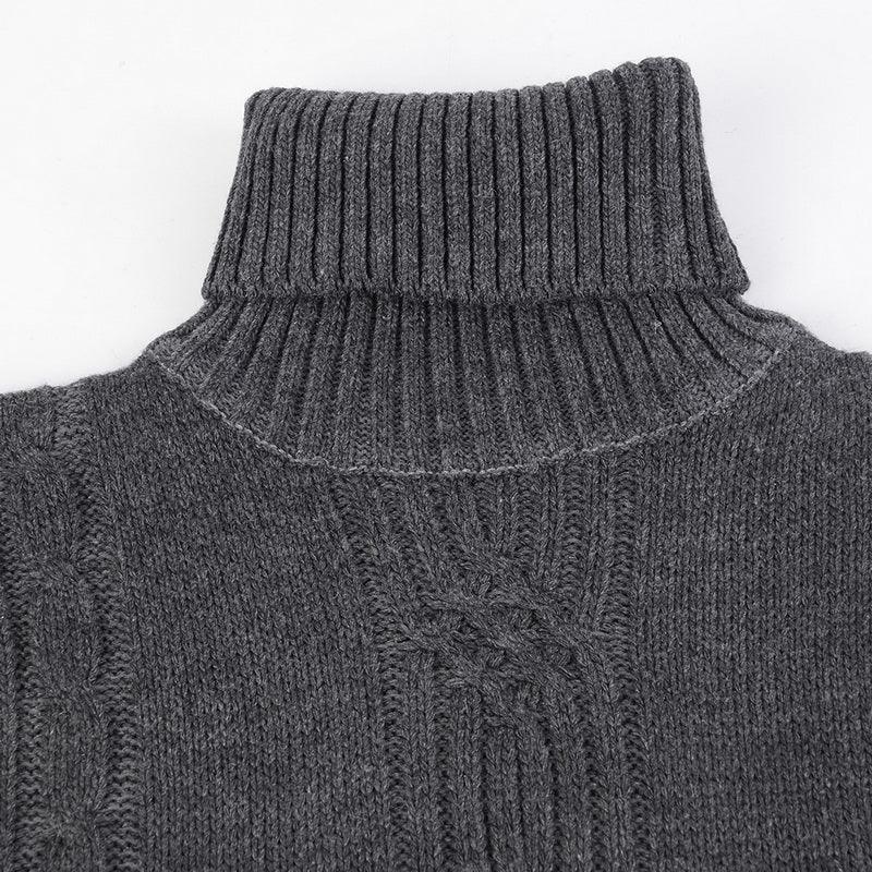 Autumn Winter Men's Turtleneck Sweater - Warm Retro Knitted Pullover Long Sleeve Sweater - GONZALES ONLINE SHOP