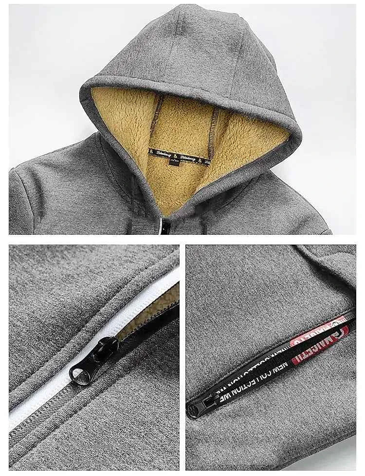 Men's Jacket Winter Camouflage Fleece Thicken Hooded Jackets Male Long Sleeve Coat Casual Zip Up Hoodies Streetwear Men's Coats