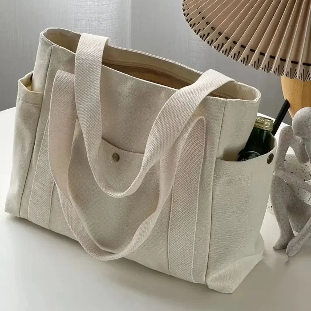 Large Capacity Tote Canvas Bag for Work Outgoing High Appearance Commuting Versatile Art Student Clothing Book Shoulder Bag Bag GONZALES ONLINE SHOP