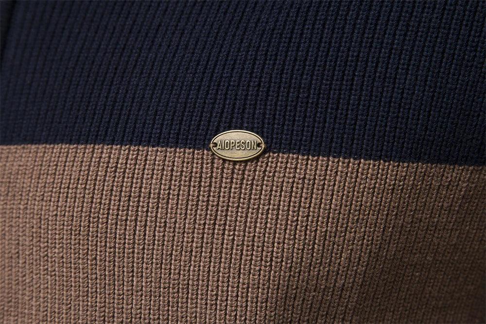 2023 New Autumn Winter Patchwork Sweater for Men - High Quality Zipper Cardigans in Cotton - GONZALES ONLINE SHOP