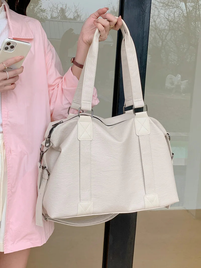 Fashion Tote Bag Leather Women Bag Simplicity Handbag Solid Vintage Shoulder Messenger Bag for Ladies GONZALES ONLINE SHOP