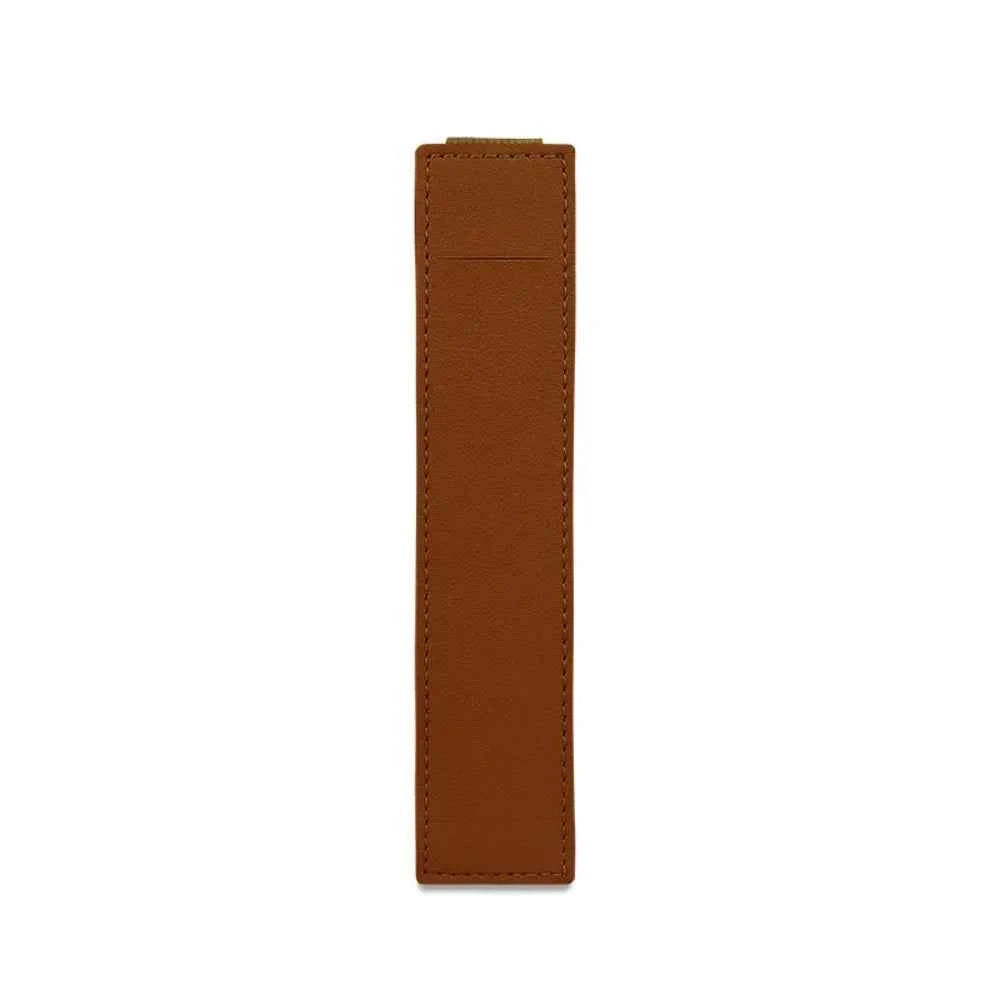 Pu Leather Pen Bag Elastic Buckle Book Notebook Fashion School Pen Case for Office Meeting Easy Carry Office Student Stationery
