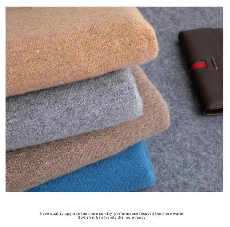 2025 Cashmere Sweater O-neck Pullovers Men's Loose Oversized M-3XL Knitted Bottom Shirt Autumn Winter New Korean Casual Men Top