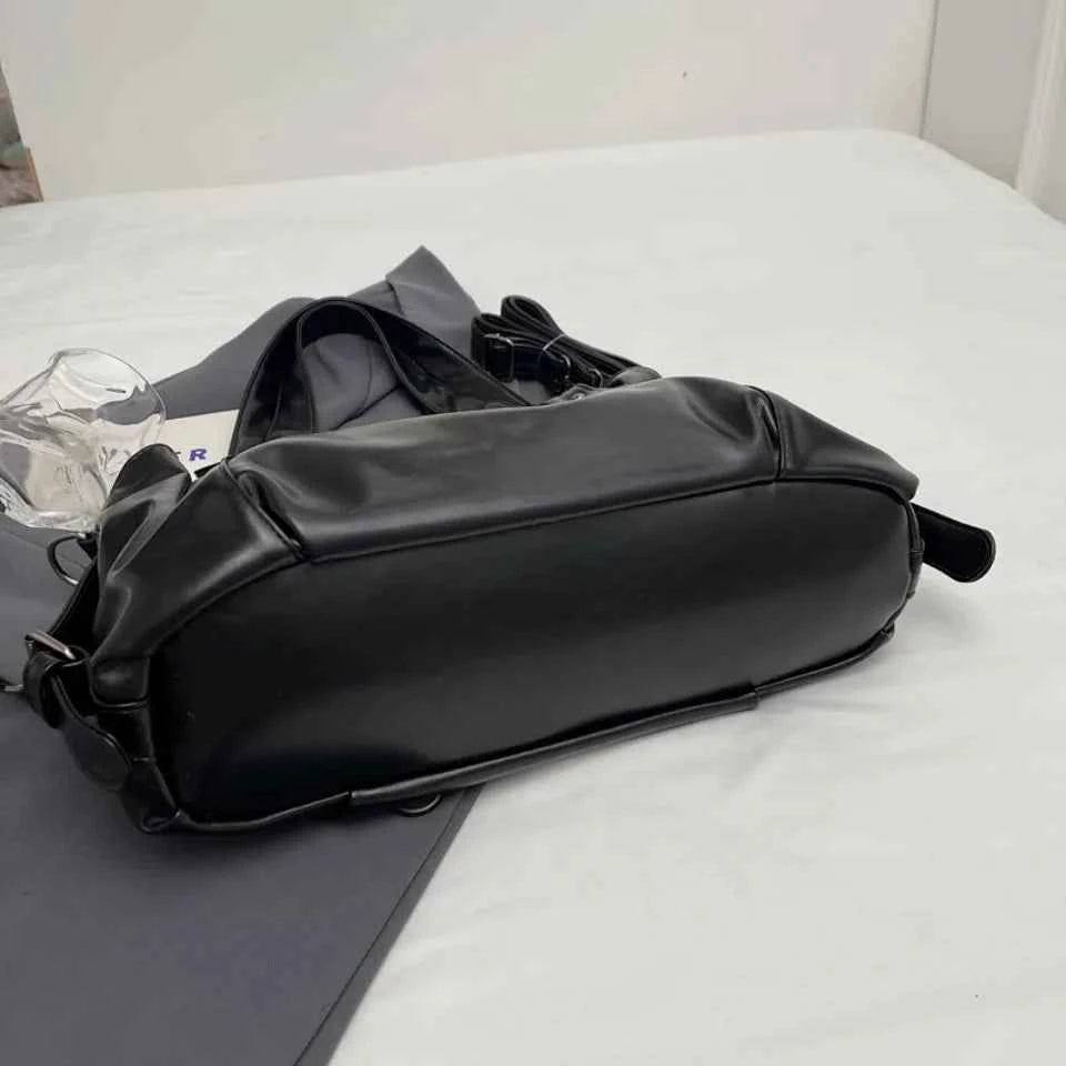 Retro Brand Roomy Shoulder Bag Female Luxury Solid Color Classic Crossbody Bag Large Capacity Style Soft PU Leather Tote Bag