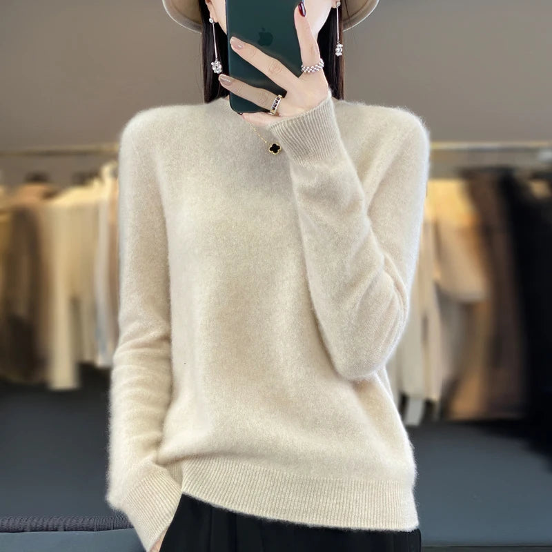 New cashmere sweater women's sweater in autumn and winter 100% merino wool fashion O-neck autumn warm pullover top GONZALES ONLINE SHOP