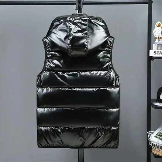 Men's Waterproof Winter Vest - Glossy Hooded Design, Warm and Waterproof - GONZALES ONLINE SHOP