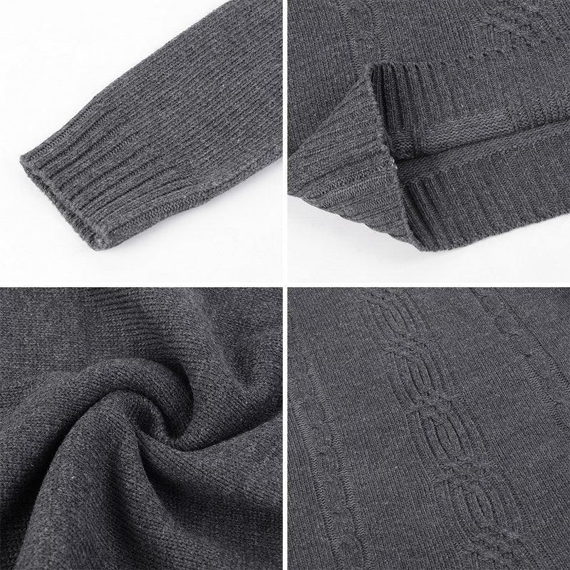 Autumn Winter Men's Turtleneck Sweater - Warm Retro Knitted Pullover Long Sleeve Sweater - GONZALES ONLINE SHOP
