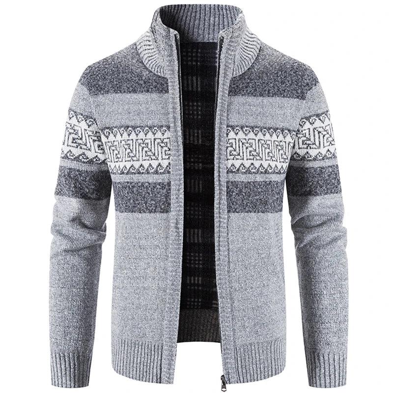 Knitted Cardigan For Men in Autumn and Winter Korean Sweater Stand Collar Joker Casual Coat Autumn Men's Coat GONZALES ONLINE SHOP