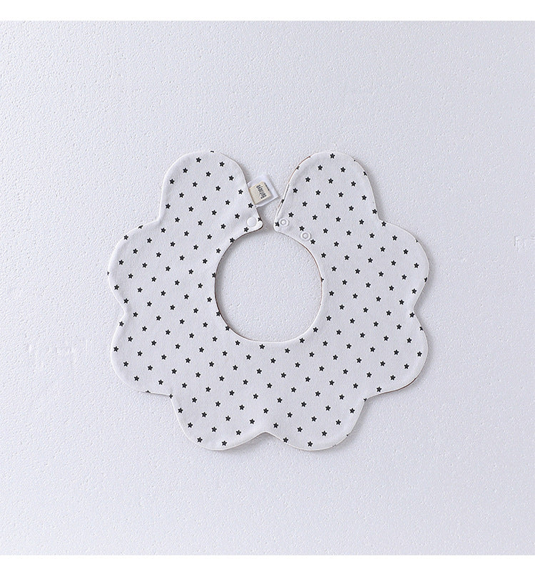 Adorable Simple Pattern Cotton Snap-on Flowers Shaped Bib MyKids-USA