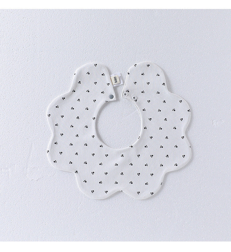 Adorable Simple Pattern Cotton Snap-on Flowers Shaped Bib MyKids-USA