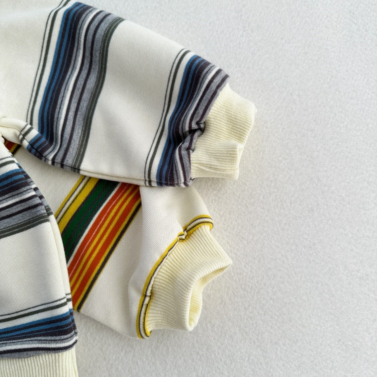 Arrival Kids Unisex Soft Comfortable Long Sleeves Striped Top Casual Sweatshirt MyKids-USA