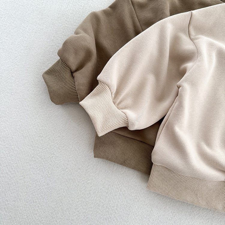 Arrival Kids Unisex Soft Comfortable Long Sleeves Solid Color Top Casual Pullover MyKids-USA