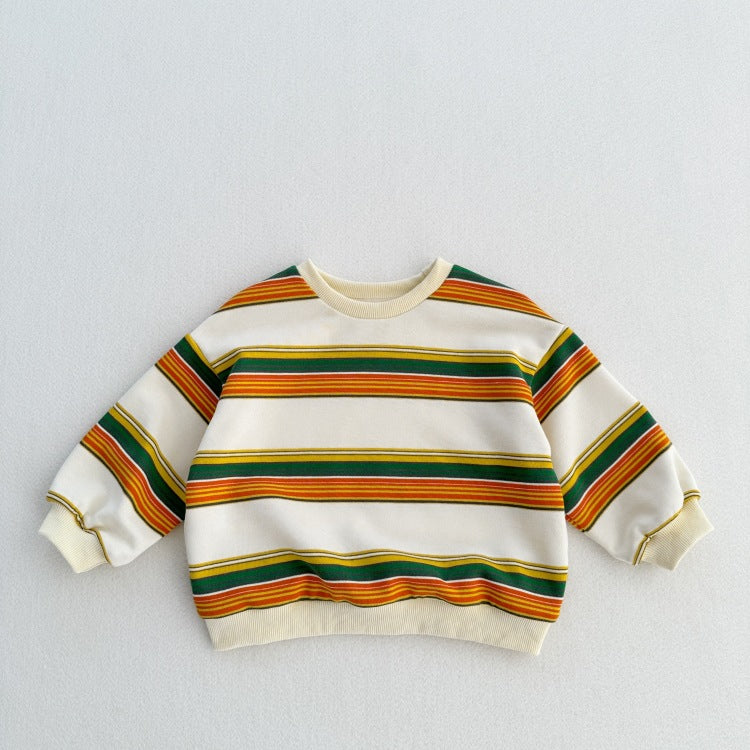 Arrival Kids Unisex Soft Comfortable Long Sleeves Striped Top Casual Sweatshirt MyKids-USA