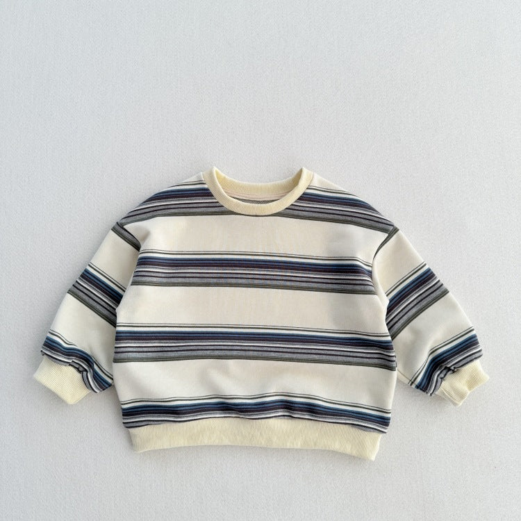 Arrival Kids Unisex Soft Comfortable Long Sleeves Striped Top Casual Sweatshirt MyKids-USA