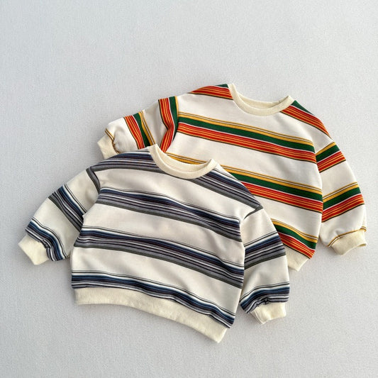 Arrival Kids Unisex Soft Comfortable Long Sleeves Striped Top Casual Sweatshirt MyKids-USA