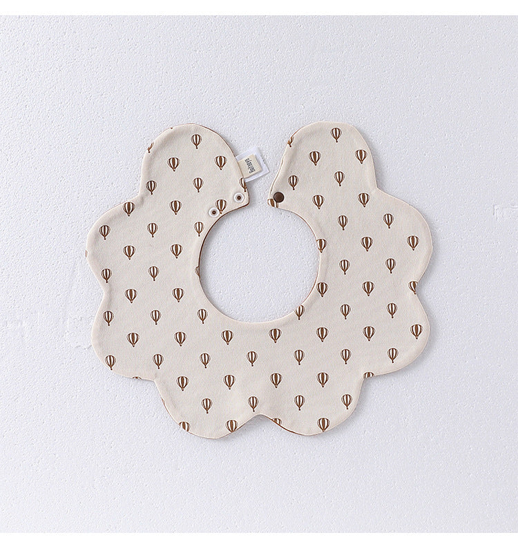 Adorable Simple Pattern Cotton Snap-on Flowers Shaped Bib MyKids-USA