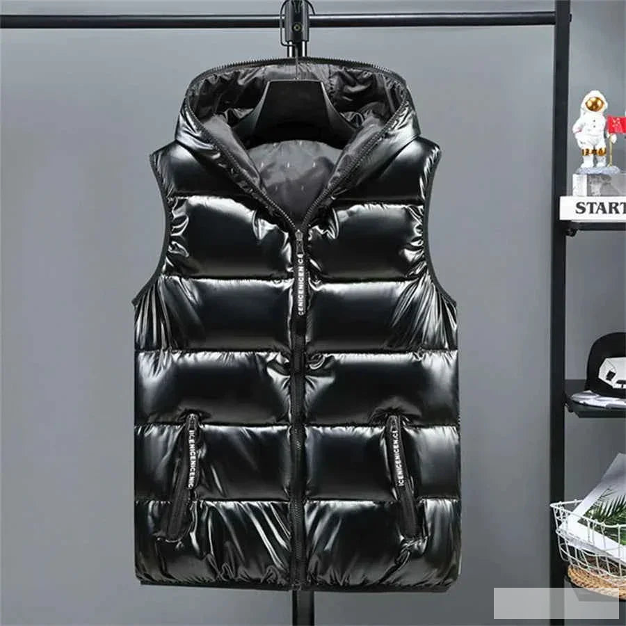 Men's Waterproof Winter Vest - Glossy Hooded Design, Warm and Waterproof GONZALES ONLINE SHOP