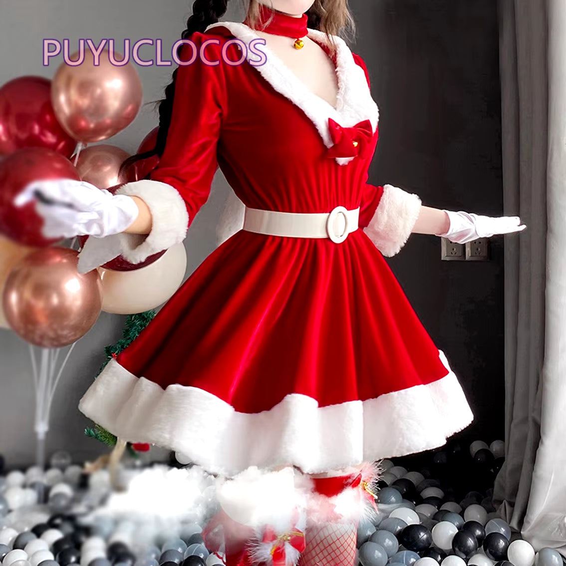 Women Christmas Xmas Lady Santa Claus Cosplay Costume Sexy Lingerie Winter Red Dress Maid Waitress Bunny Girl Uniform