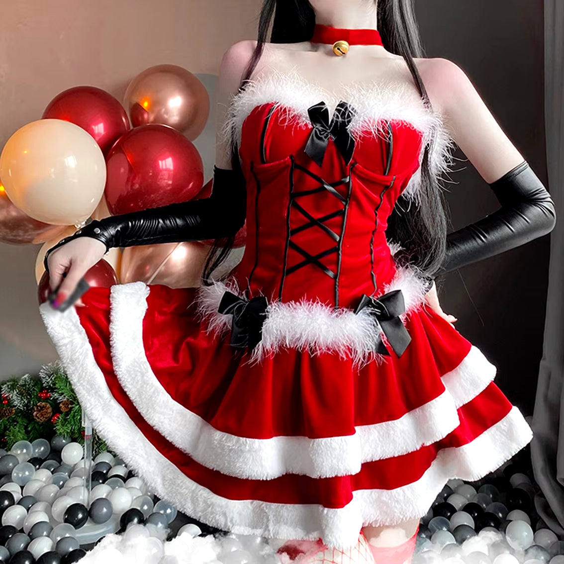 Women Christmas Xmas Sexy Lady Santa Claus Cosplay Costume Sexy Lingerie Winter Red Dress Devil Uniform