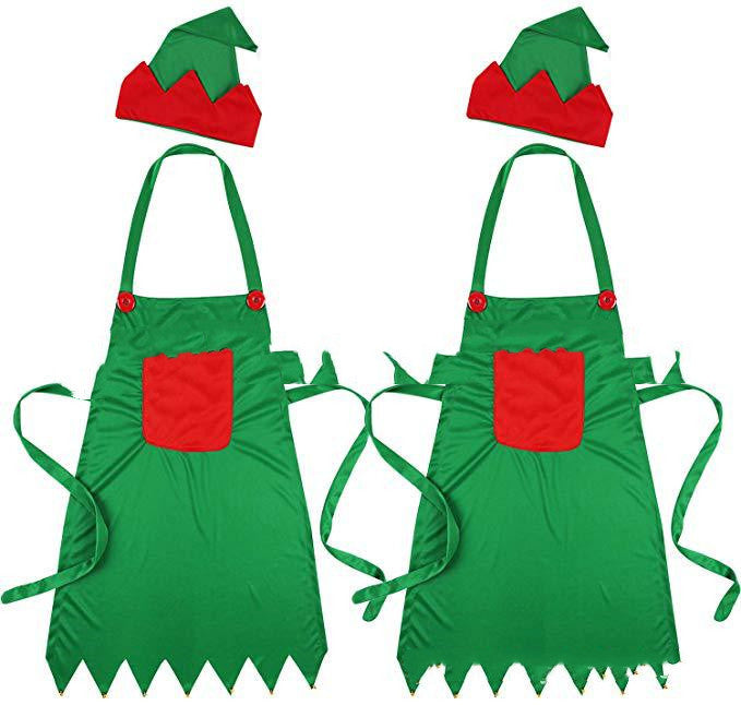 Christmas Elf Apron Kids Dress Up Set GONZALES ONLINE SHOP