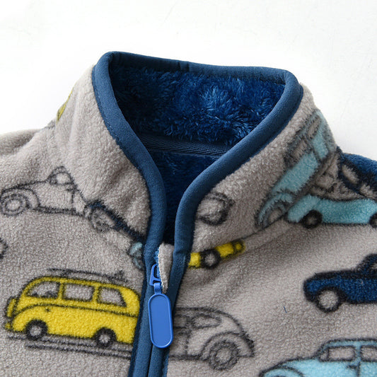 Printed Polar Fleece Cartoon Boy Jacket GONZALES ONLINE SHOP