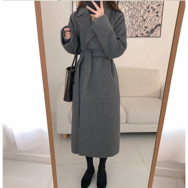 JXMYY-Women's Korean Chic Lace-up Woolen Coat, Elegant Temperament Coat, Women's Clothing, Autumn and Winter Fashion New Product GONZALES ONLINE SHOP