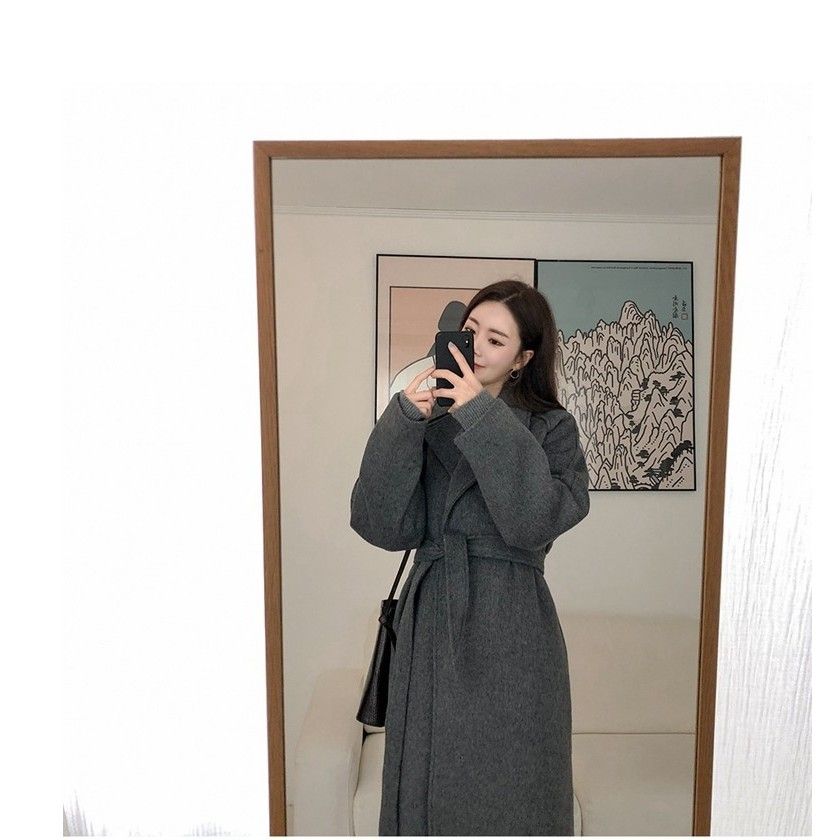 JXMYY-Women's Korean Chic Lace-up Woolen Coat, Elegant Temperament Coat, Women's Clothing, Autumn and Winter Fashion New Product GONZALES ONLINE SHOP