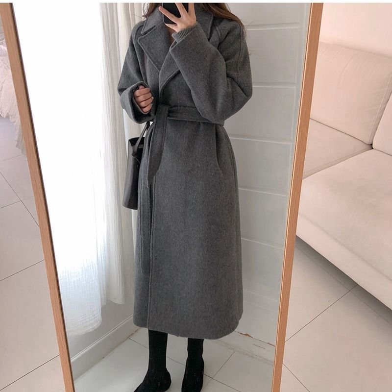 JXMYY-Women's Korean Chic Lace-up Woolen Coat, Elegant Temperament Coat, Women's Clothing, Autumn and Winter Fashion New Product GONZALES ONLINE SHOP