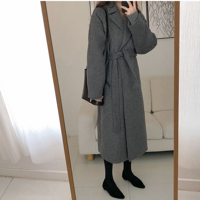 JXMYY-Women's Korean Chic Lace-up Woolen Coat, Elegant Temperament Coat, Women's Clothing, Autumn and Winter Fashion New Product GONZALES ONLINE SHOP