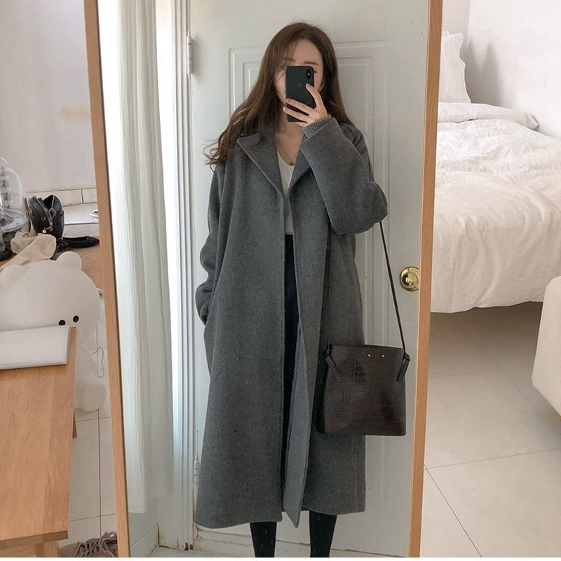 JXMYY-Women's Korean Chic Lace-up Woolen Coat, Elegant Temperament Coat, Women's Clothing, Autumn and Winter Fashion New Product GONZALES ONLINE SHOP